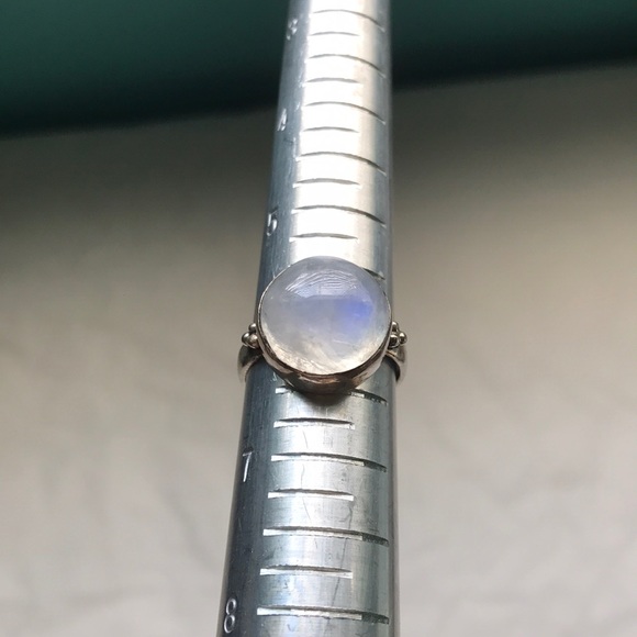 Vintage rainbow moonstone 925 sterling silver ring - Picture 2 of 8